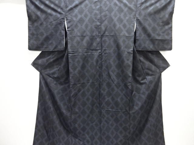JAPANESE KIMONO / DORO OSHIMA TSUMUGI (7 maruki) / WOVEN RHOMBUS